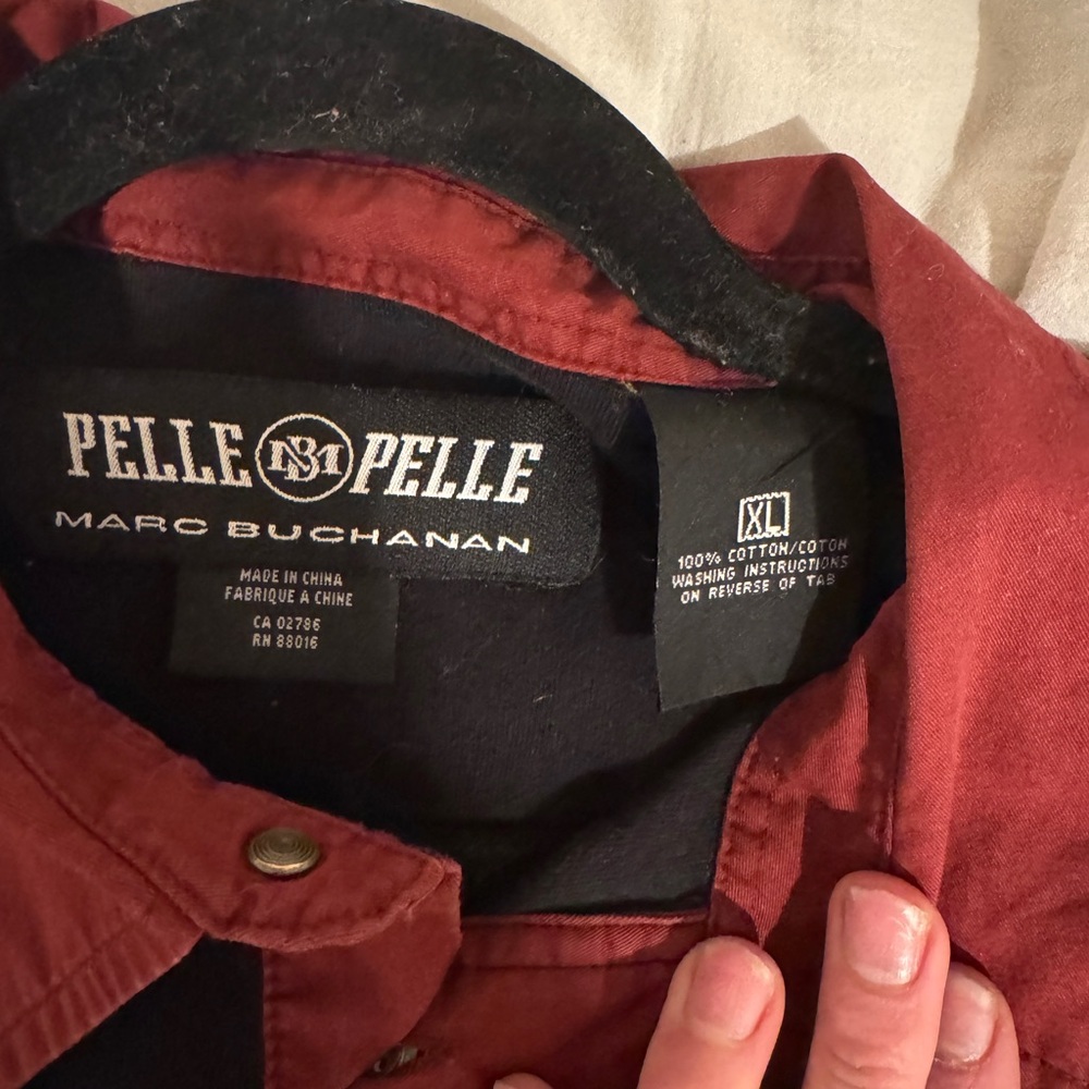 Pelle Pelle Black and Burgundy Rugby Shirt - size XL - Picture 15 of 15